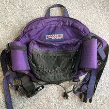 Jansport Fanny Pack Adjustable Waist Purple Ripstop Hiking Bag Vintage Made USA