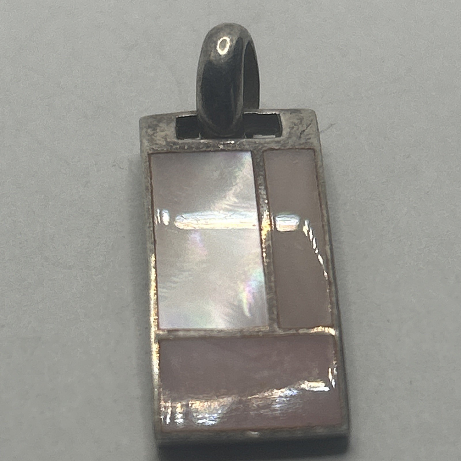 Sterling Silver Pearl  Pendant rectangular shaped… - image 2