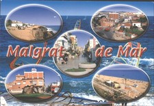 Malgrat de Mar Spain Multi-View Postcard - Beach Town Street Scene 2017
