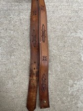 Vintage Embossed Leather Cowboy Brown Belt Western NL 