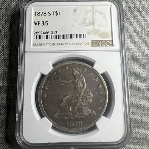 1878-S Trade Silver Dollar.  NGC Certified VF35. US Coin.