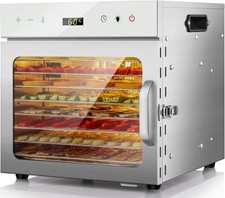 Kwasyo Stainless Steel Food Dehydrator, 8 Tray Fruit Dryer Machine, BPA-Free