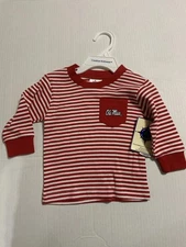 Ole Miss Rebels NCAA Toddler Size 12 Months Shirt Red & White Long Sleeve