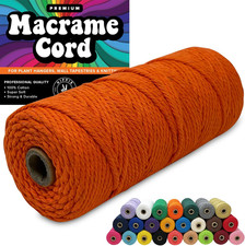 3Mm Macrame Cord, 100 Cotton Colored Rope, Thick Natural Craft String for Yarn