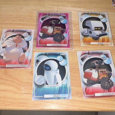 Topps Chrome Disney Pixar WALL-E Trading Cards Lot 5: WALL-E EVE M-O McCrea