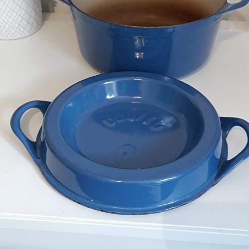 Casseruola vintage Doufeu Le Creuset Cousances forno olandese ghisa blu 22 - Foto 15 di 15