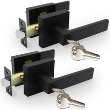 Privacy Door Levers, 2 Pack Matte Black Door Handles, Heavy Duty  For Bedroo...