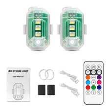 Mini Wireless LED Strobe Lights with Remote Control, 2pcs Rechargeable