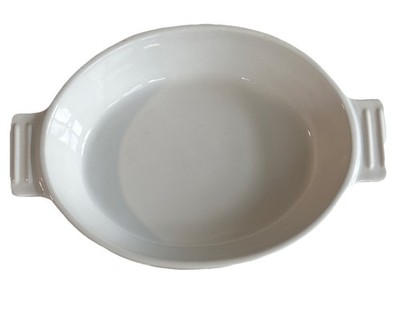 New CUISINART Chefs Classic White Oval Ceramic Casserole 9.5 Stoneware Bakeware