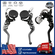 22mm Clutch Brake Levers Master Cylinder Reservoir Set Fit For YAMAHA Motorcycle