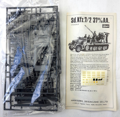 Hasegawa MB-018 1:72 Sd. KFz. 7/2 37mm AA. vintage 197er -039-