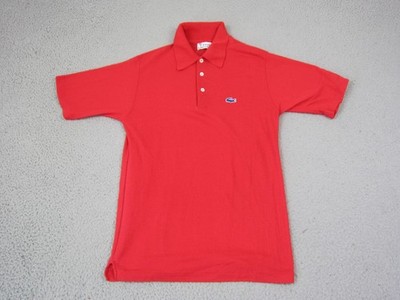 True Vintage Lacoste Polo Shirt Mens Medium Red Golf Performance 60s 70s Slim
