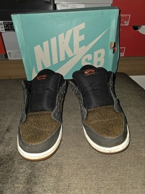 Size 9.5 Nike Dunk Low Premium SB Giraffe Print Black Team Orange 313170-018  