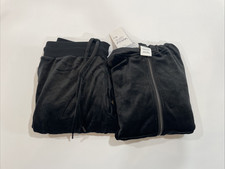 Felina Women's 2-Piece Velour Hoodie  Jogger Set, Black, XS