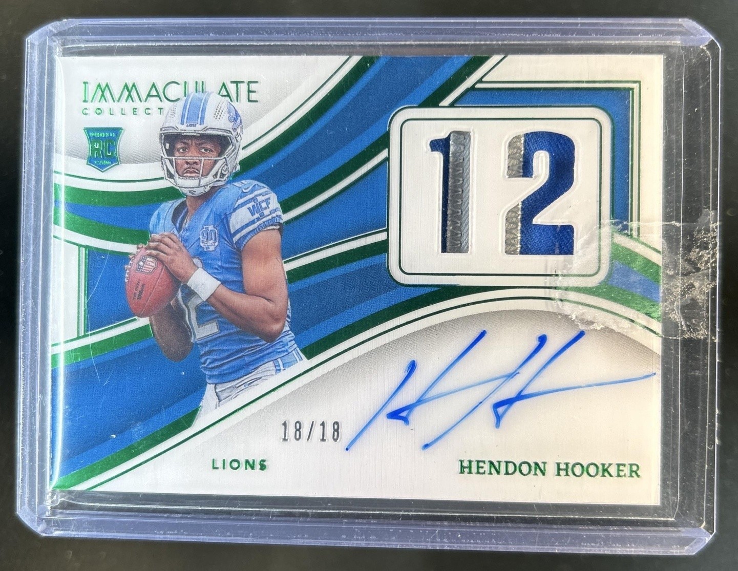 2023 Immaculate Hendon Hooker Numbers Rookie Patch Auto Autograph Emerald #/18