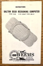WEEMS Aviation Dalton Dead Reckoning Computer Type E-6B USAF MB-4 instructions