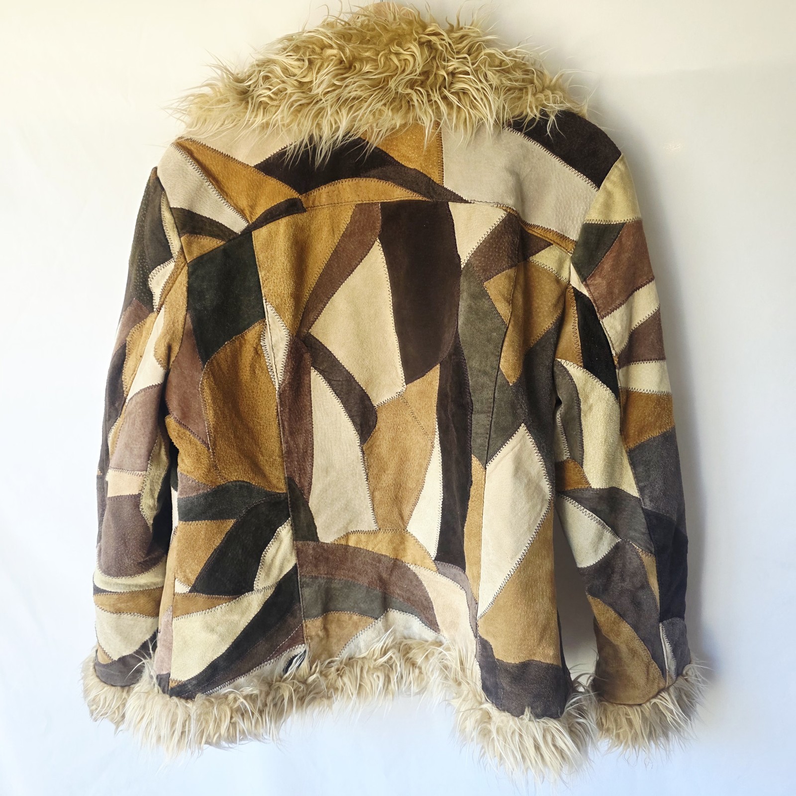 Vtg Outbrook Patchwork Suede Leather Jacket Penny… - image 12