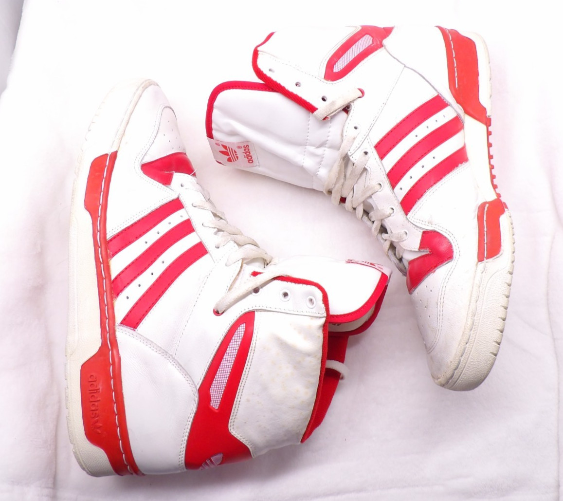 VTG Men’s Adidas Red/white High Tops Shoes  Made In France Size 15 thumbnail 5
