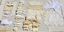 Large Lot of 33+ ANTIQUE & Vintage LACE mixed...