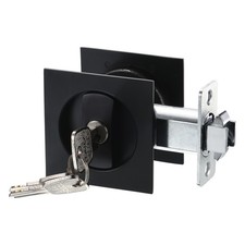 Pocket Door Lock Invisible Recessed Handle Latch Square Entry Privacy Sliding