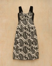 Marc Jacobs Late 2000s Paisley Panel Bow-Back Dress Black Ivory Size 4