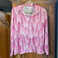 Jean Pierre Klifa Paris Womens Small Pink Tennis Pickleball Performance 1/4 Zip