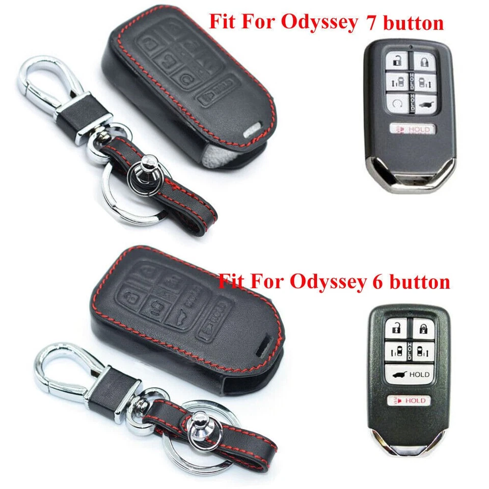 Funda protectora de cuero PU con mando a distancia para Honda 2006-2023 Odyssey 4-7 botones Foto 2 de 4