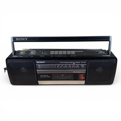 Vintage Sony CFS-210 AM/FM Stereo Cassette Recorder Sound Rider Boombox Works