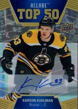 2019-20 Upper Deck Allure Top 50 Autographs Blue #T5035 Karson Kuhlman D Auto