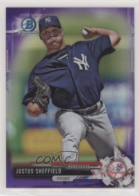 2017 Bowman Chrome Prospects Purple Refractor /250 Justus Sheffield #BCP132 0g4