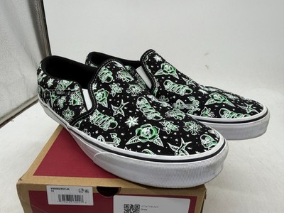 Vans Asher Sneakers Men's Tattoo Black Slip-On Low Top Athletic Shoes - 12