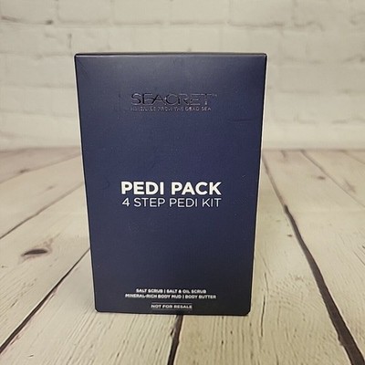 Seacret Pedi Pack 4 Step Pedi Kit:Salt Scrub/Salt&Oil Scrub/Body Mud/Body Butter