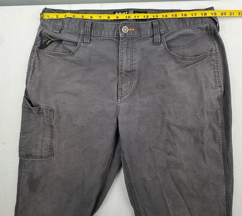 Ariat Men's Rebar M4 Distressed Gray Made Tough Work Cargo Pants Size 38x32 - Picture 10 of 24