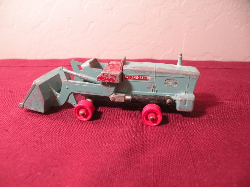 1960s Matchbox LESNEY KING SIZE K10 Aveling Barford Tractor Shovel 10 RED HUBS - Image 3 of 4