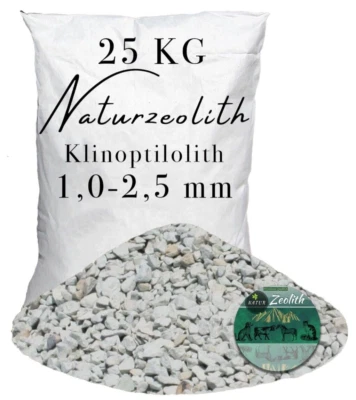 KRISTALLQUARZSAND Zeolith 1,0-2,5 mm 25kg Phosphatbinder Klinoptilolith Zeoliet Filtermaterial