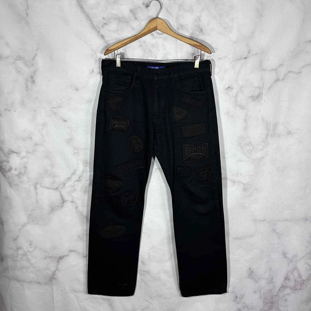 Size M - Comme des Garcons Junya Watanabe Man ‘02 Black Biker Patch Denim Size M - Comme des Garcons Junya Watanabe Man ‘02 Black Biker Patch Denim