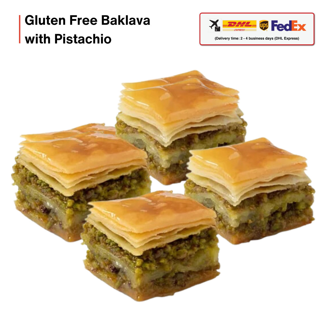 Baklava turco fresco, baklava sin gluten con nogal