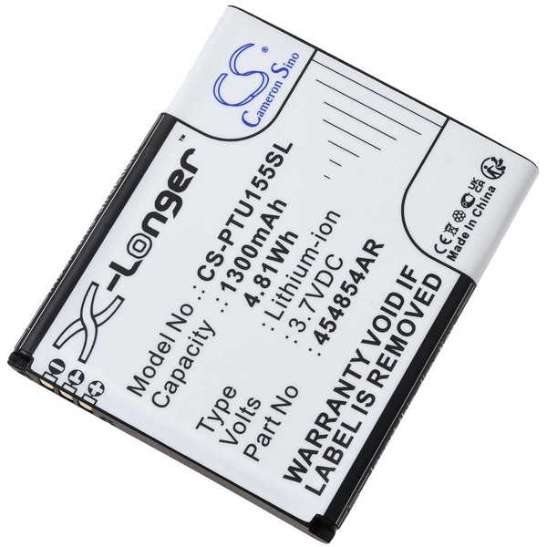 Akku Kompatibel Mit Panasonic Typ 454854AR 3,7V 1300Mah/4,8Wh Li-Ion Schwarz-image