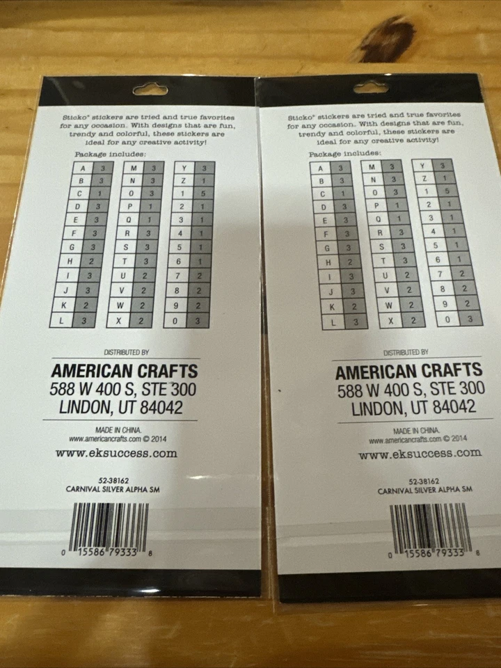 Pegatinas alfabeto Sticko - Lote de 2 plata carnaval. 166 piezas. Nuevo en paquete. Artesanía Foto 3 de 3