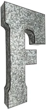 Huge 20" Metal Letter Hanging Wall Décor, Galvanized Metal with Rusted Edges