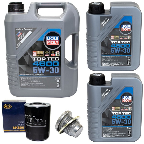 MotoröL Set 4600 5W-30 Liqui Moly 7 Liter + ÖLfilter + Schraube FüR Opel Arena-image