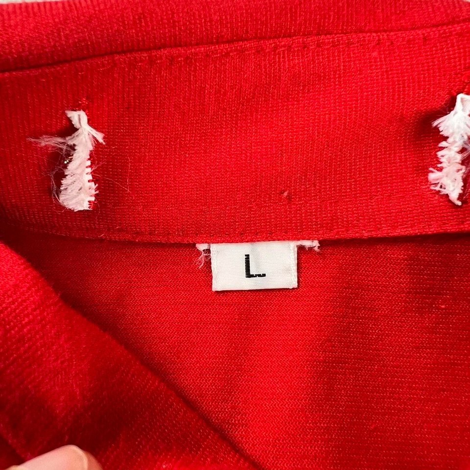 Disney Vintage embroidered Mickey Mouse Red Polo Golf Shirt men’s size