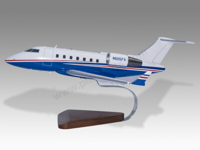 Bombardier 605 Challenger House Colours Wood Handmade Desktop Model