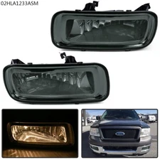 Fit For 2004-2006 Ford F-150 2pcs Smoke Lens Front Left & Right Fog Lights Lamps