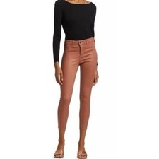 L'agence Mocha Brown Coated Margot High-rise Skinny Jeans Size 25