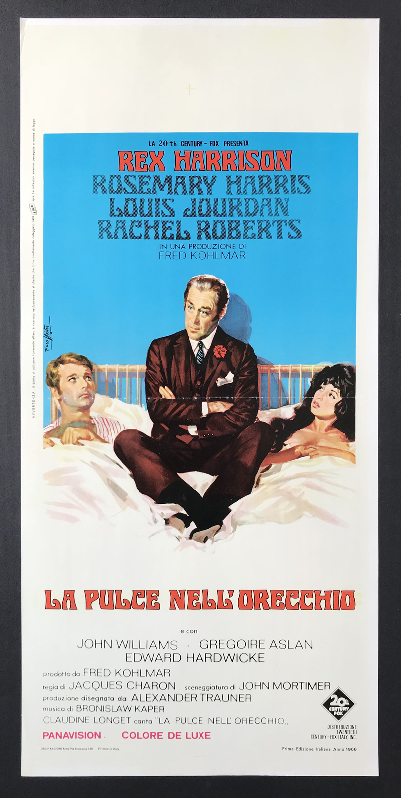 Locandina originale film La pulce nell'orecchio (1968) - Regia di Jacques Charon