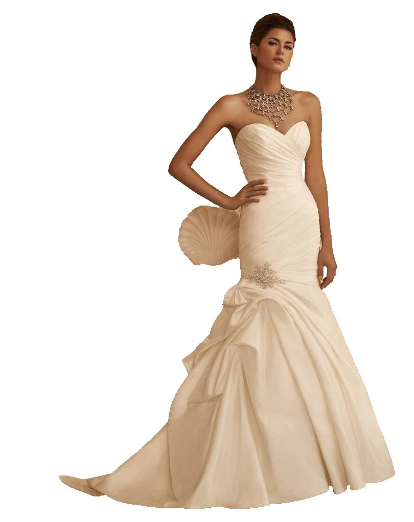 Crystal/Diamante Satin Mermaid & Trumpet Wedding Dresses