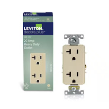 Decora plus 20 Amp 125 V Industrial Grade Duplex Outlet/Receptacle, Ivory 1-Pac