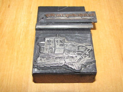 Old RAILWAY CAR Track Tie Repair MACHINE Railroad Ad PRINTERS BLOCK Fairmont?