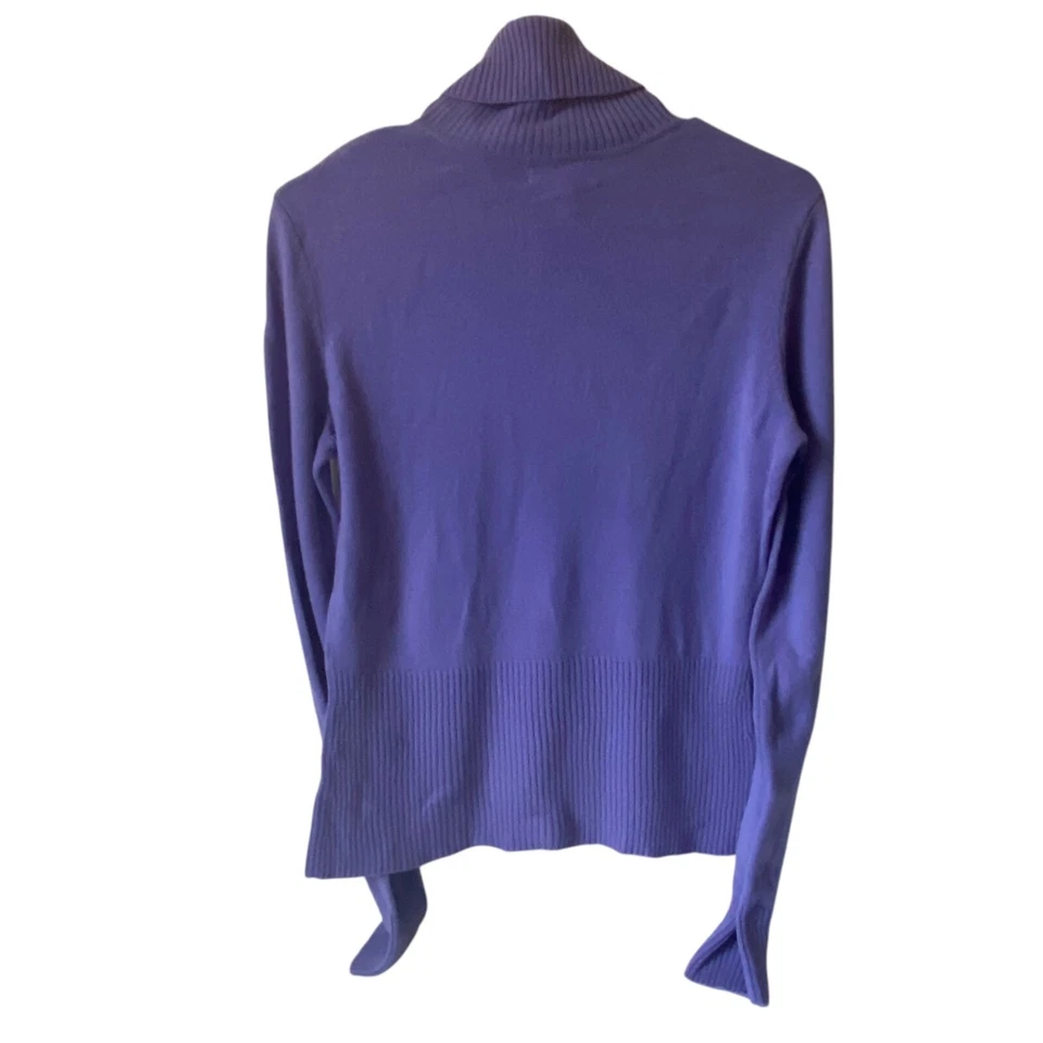 Covington Vtg Women S Purple Lilac Cashmere Turtleneck Sweater 6" Ribbed Hem - Image 2 of 4